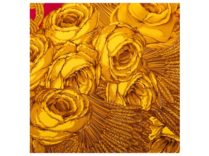 Bufanda de seda con estampado floral ornamentado en rosa de Chanel - vista 5