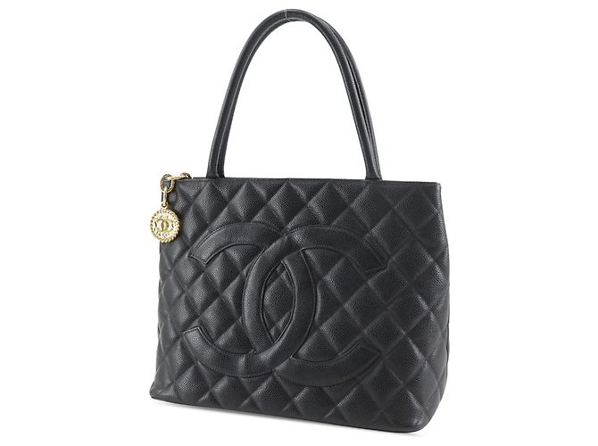 Borsa Medallion in Caviar Nero di Chanel - vista 2