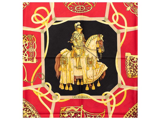 Foulard in seta nera Les Muserolles 90 di Hermès Nero - vista 2