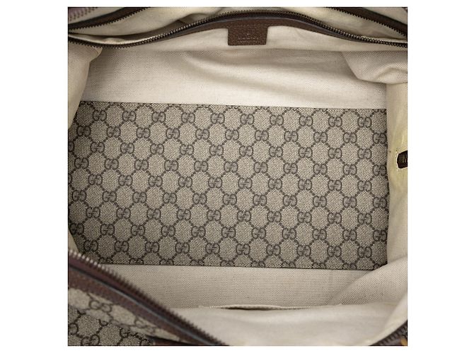 Borsa da viaggio Gucci Ophidia in GG Supreme beige medio con web - vista 4