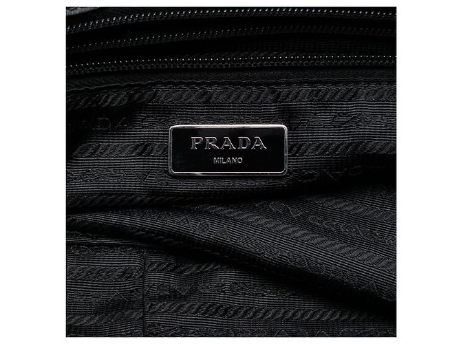 Tote Borsa Prada in Tessuto Grigio con Stampa Città e Giungla Marrone - vista 5