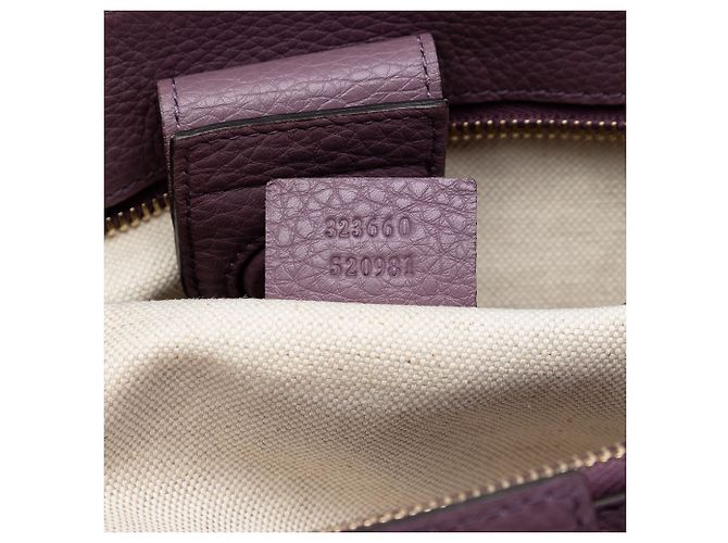 Bamboo Borsa shopper media in pelle di vitello viola con bambù Gucci Porpora - vista 6