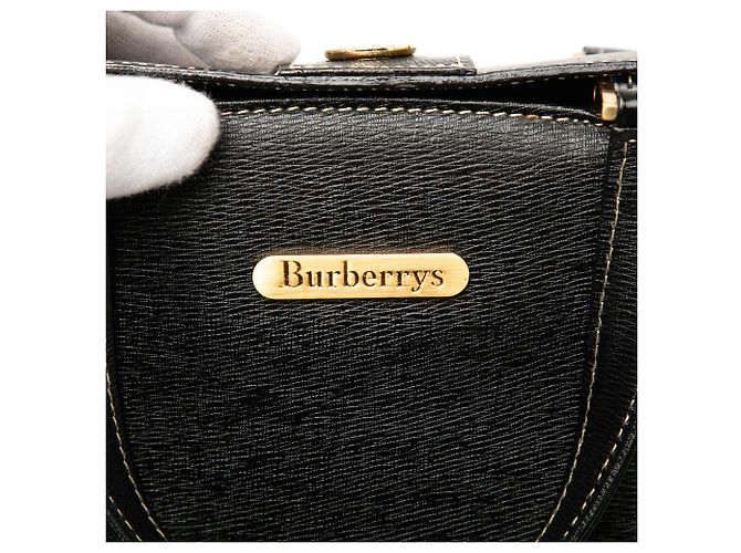 Borsa a secchiello in pelle nera Burberry Nero - vista 5