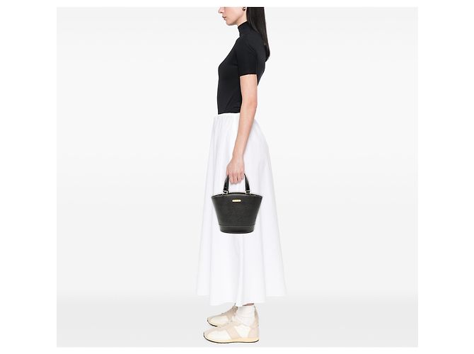 Borsa a secchiello in pelle nera Burberry Nero - vista 6