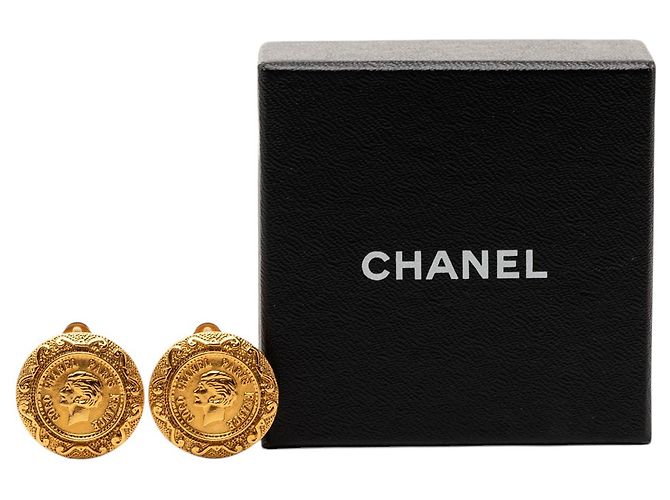 Orecchini rotondi a clip in oro placcato Chanel Coco Profile D'oro - vista 4