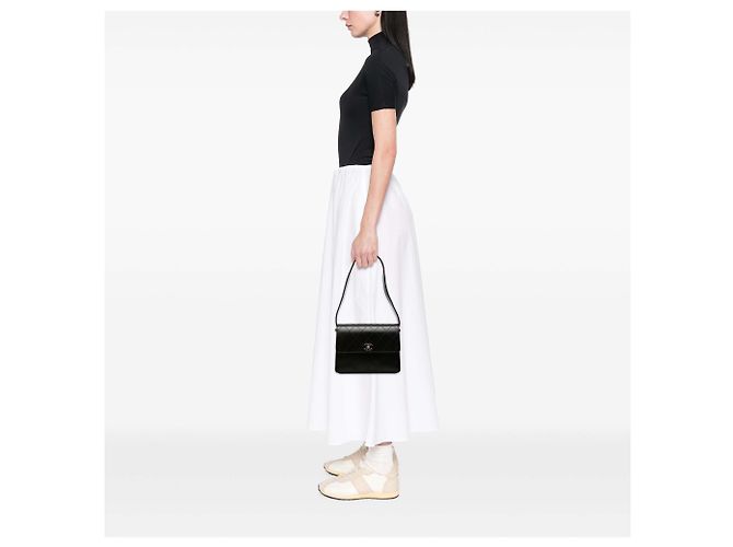 Borsa a spalla in pelle di agnello trapuntata nera CC di Chanel Nero - vista 7