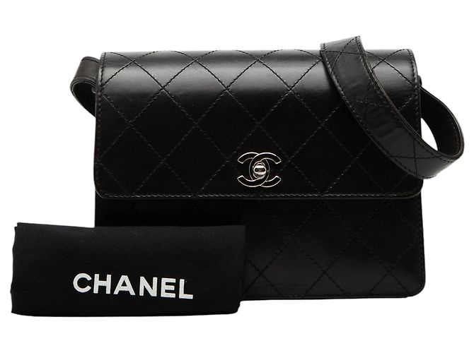 Borsa a spalla in pelle di agnello trapuntata nera CC di Chanel Nero - vista 8