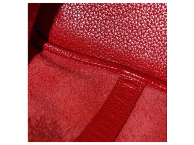Hermès Picotin Lock 26 in Pelle Clemence Rossa Rosso Bordò - vista 10