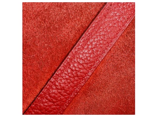 Hermès Picotin Lock 26 in Pelle Clemence Rossa Rosso Bordò - vista 20
