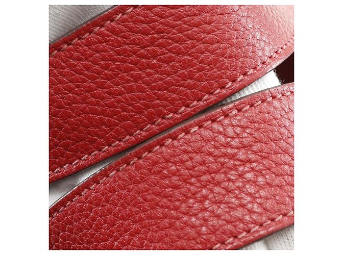 Hermès Picotin Lock 26 in Pelle Clemence Rossa Rosso Bordò - vista 22