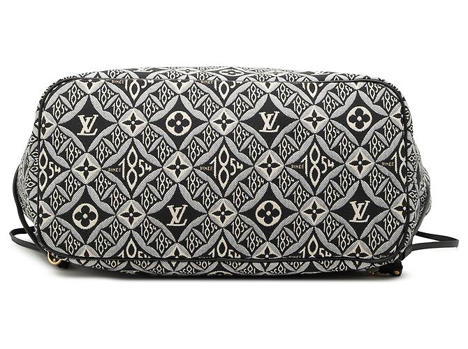 Louis Vuitton Borsa Neverfull MM Monogramma Jacquard Nera Dal 1854 Nero - vista 3
