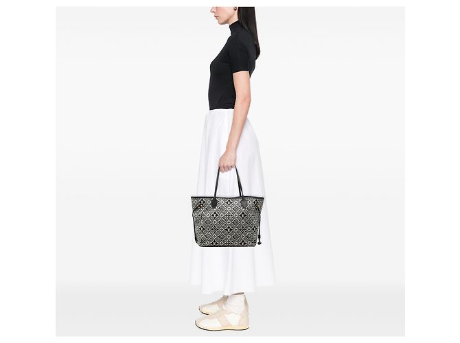 Louis Vuitton Borsa Neverfull MM Monogramma Jacquard Nera Dal 1854 Nero - vista 6