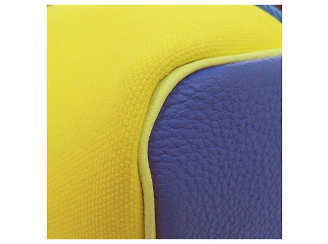 Trim Borsa Tote Pursangle in Tela Gialla e Clemence di Hermès Giallo - vista 13