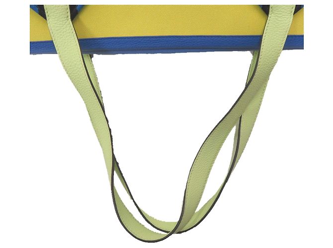 Trim Borsa Tote Pursangle in Tela Gialla e Clemence di Hermès Giallo - vista 20