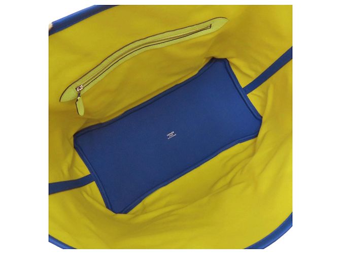 Trim Borsa Tote Pursangle in Tela Gialla e Clemence di Hermès Giallo - vista 4