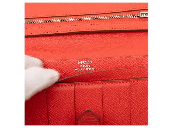 Cartera Bearn en Epsom roja de Hermès - vista 6