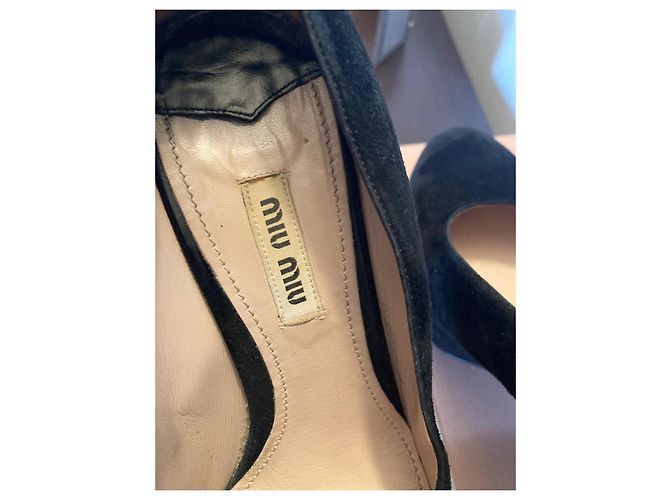 Décolleté Miu Miu in pelle scamosciata nera Nero - vista 8