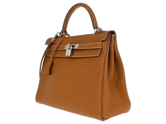 Hermès Hermes Kelly Brown Togo with Palladium Hardware 32 Marrone - vista 3