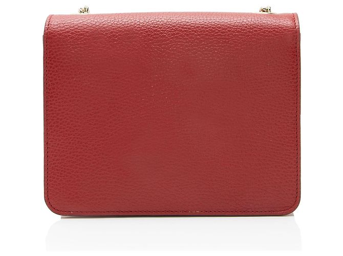 Sac à épaule petit en cuir de veau grainé avec G entrelacé de Gucci Rouge - vue 3