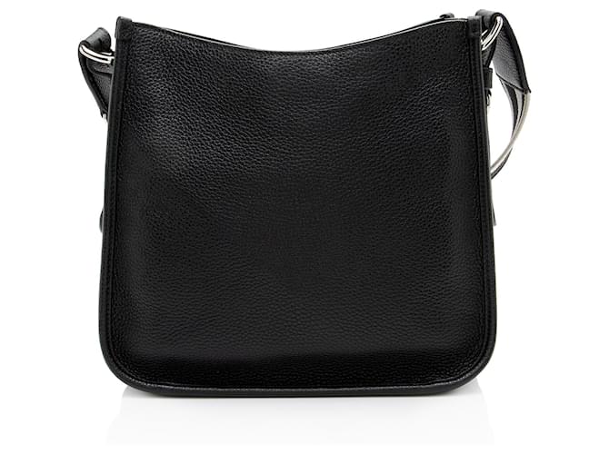 Prada Vitello Daino Logo Medium Soft Hobo Nero - vista 3