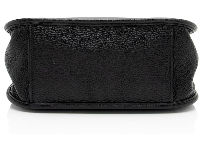 Prada Vitello Daino Logo Medium Soft Hobo Nero - vista 4