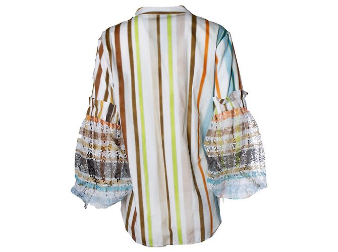 Autre Marque Blusa de manga abullonada a rayas Nuru de Silvia Tcherassi Multicolor - vista 3