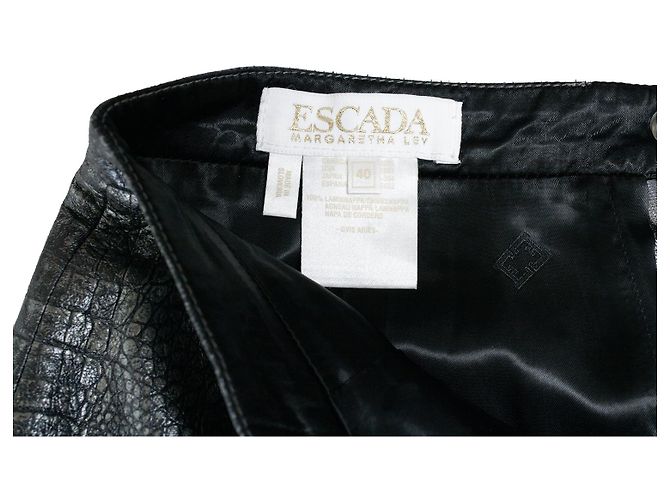Falda de cuero metálico con estampado de cocodrilo Escada - vista 7