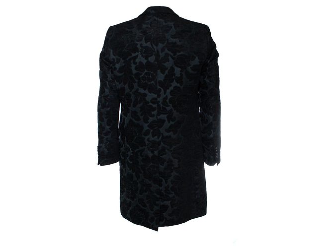 Dolce & Gabbana, Schwarzer Jacquard-gewebter Mantel - Ansicht 2