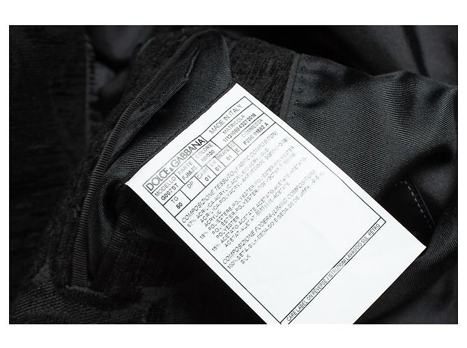 Dolce & Gabbana, Schwarzer Jacquard-gewebter Mantel - Ansicht 6