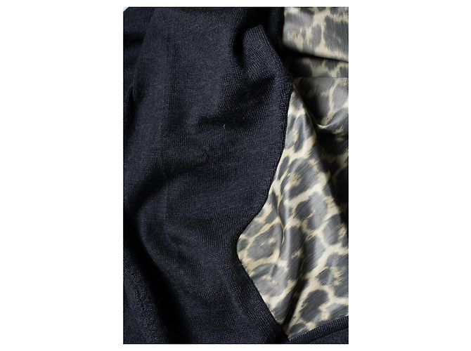 Hermès, grauer Cardigan mit Leopardenmuster Mehrfarben - Ansicht 5
