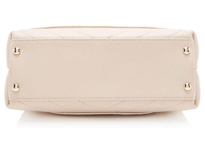 Gabrielle Chanel Chevron Kalbsleder Chic Kleine Handtasche Braun Beige - Ansicht 4