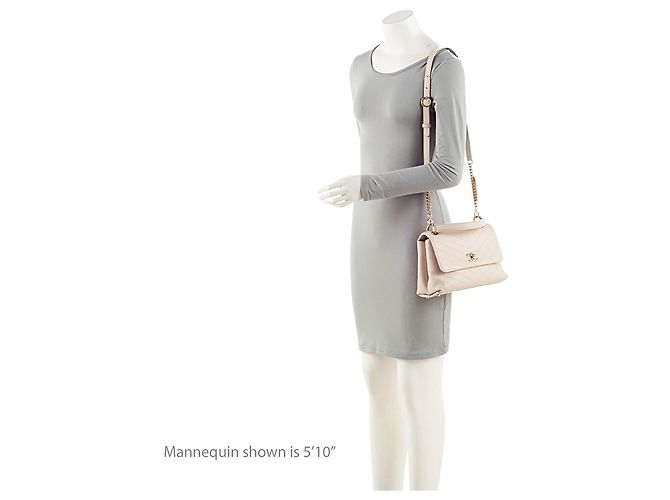 Gabrielle Chanel Chevron Kalbsleder Chic Kleine Handtasche Braun Beige - Ansicht 5