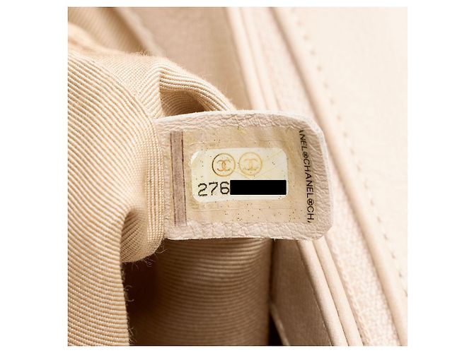 Gabrielle Chanel Chevron Kalbsleder Chic Kleine Handtasche Braun Beige - Ansicht 6