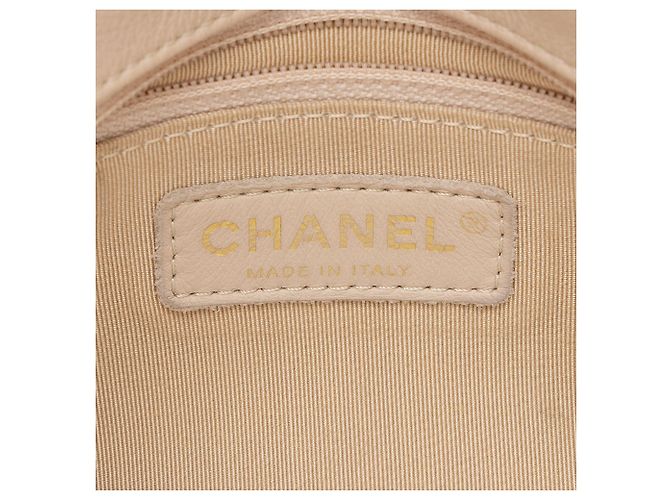 Gabrielle Chanel Chevron Kalbsleder Chic Kleine Handtasche Braun Beige - Ansicht 8