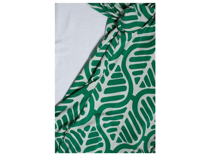 Diane Von Furstenberg, Vestido envolvente en verde y blanco Multicolor - vista 5