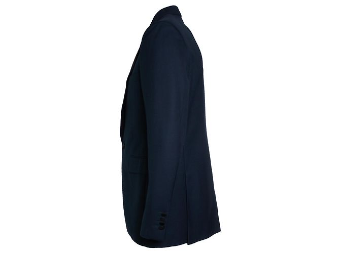 Burberry, blazer blu navy con colletto nero - vista 4