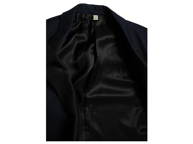 Burberry, blazer blu navy con colletto nero - vista 8