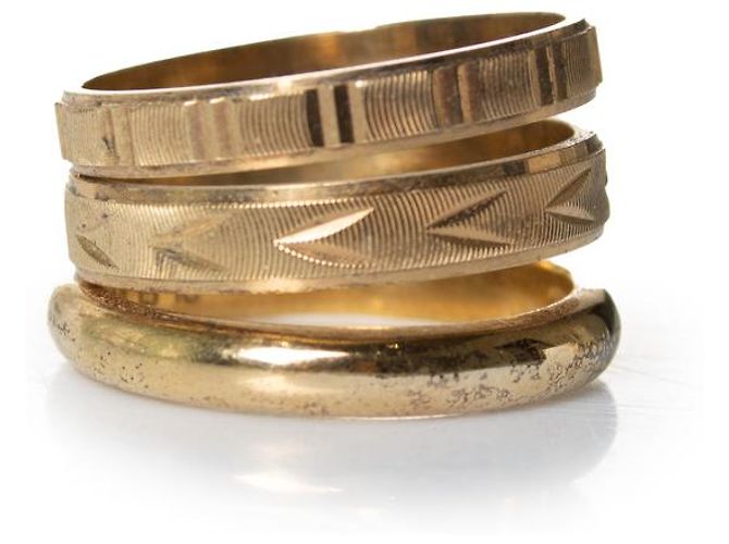 Maison Martin Margiela Maison Margiela, anello dorato D'oro Metallico - vista 2