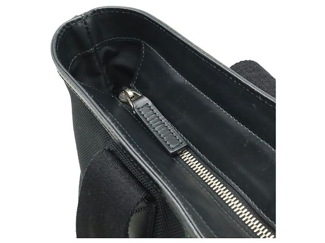 Gucci Nylon Canvas Leder Web Stripe Tote Bag Schwarz - Ansicht 5