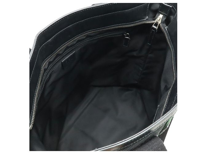 Gucci Nylon Canvas Leder Web Stripe Tote Bag Schwarz - Ansicht 7