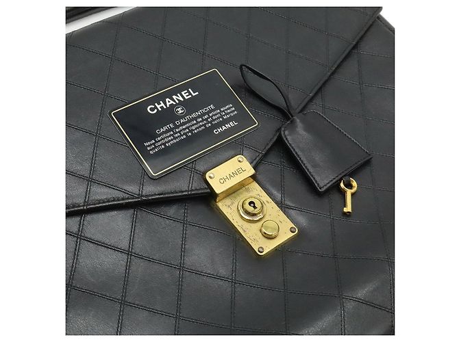 Bicolor Leder Aktentasche von Chanel Schwarz - Ansicht 9