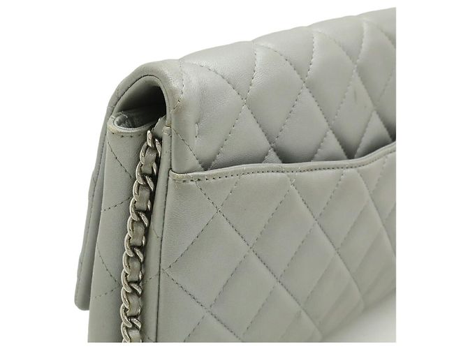 Borsa a catena in pelle Matelassé Coco Mark di Chanel Argento Metallico - vista 4