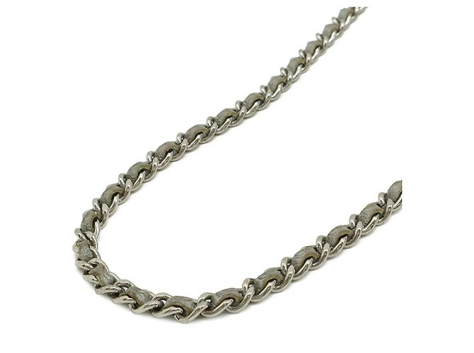 Borsa a catena in pelle Matelassé Coco Mark di Chanel Argento Metallico - vista 5