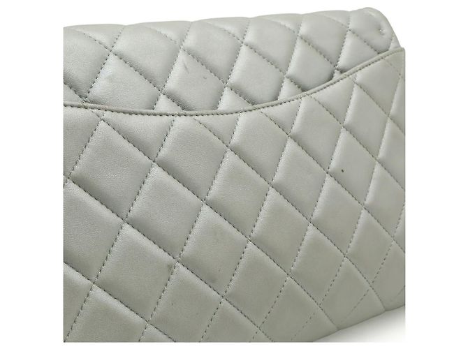 Borsa a catena in pelle Matelassé Coco Mark di Chanel Argento Metallico - vista 8