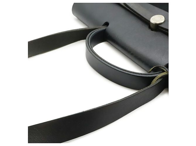 Borsa in pelle Toile Officier GM 2WAY di Hermès Nero - vista 4