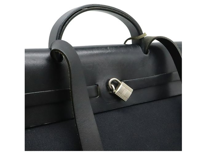Borsa in pelle Toile Officier GM 2WAY di Hermès Nero - vista 5