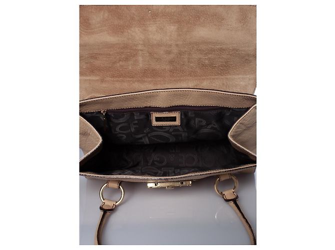 Borsa in pelle grana Dolce & Gabbana Marrone Beige - vista 7