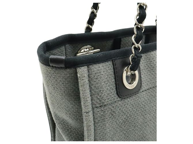 Borsa Deauville in tela e pelle Chanel Grigio - vista 6