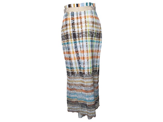 Autre Marque Falda midi de encaje a cuadros Shadia de Silvia Tcherassi Multicolor - vista 3