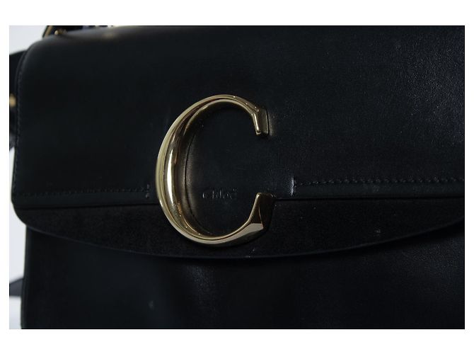 Chloé, borsa in pelle C nera Nero - vista 6